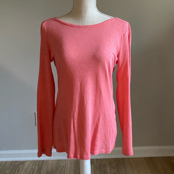 J. Crew Tops - J. Crew Boatneck Long Sleeve Top Pink